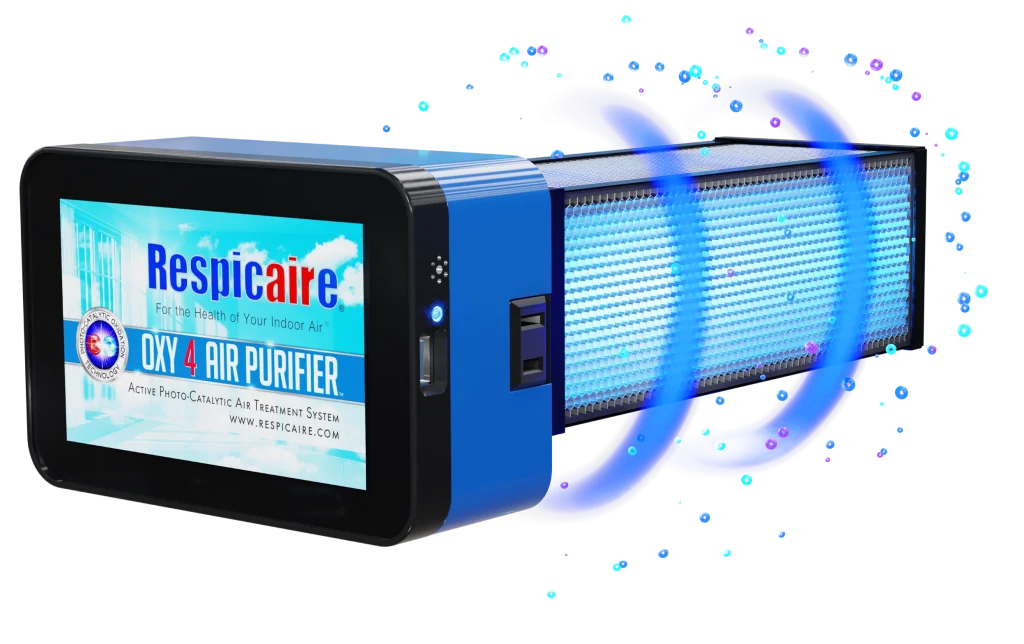 Respicaire OXY 4 whole-home air purifier with color touch screen