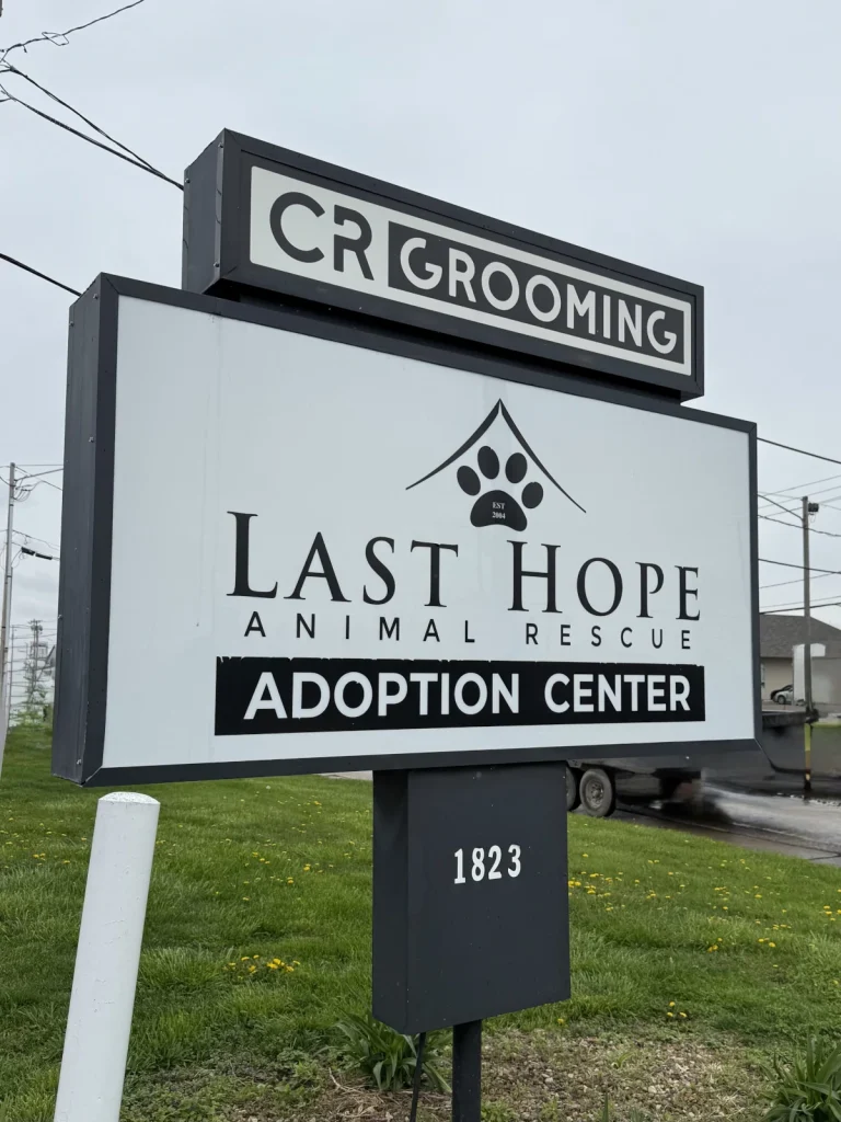 last hope animal adoption center sign